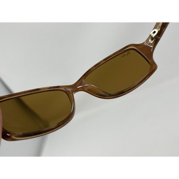 Ray Ban RB2130 938  Sunglasses Wrap Rectangular Brown Horn main image 4